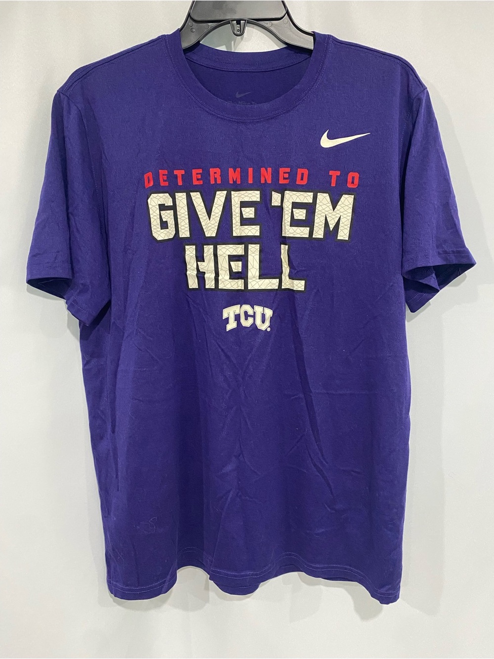 Nike Dri Fit Men’s Large TCU Legends short sleeve shirt, Determined to Give ‘Em